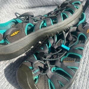 Teal and Black Outdoor Sandals